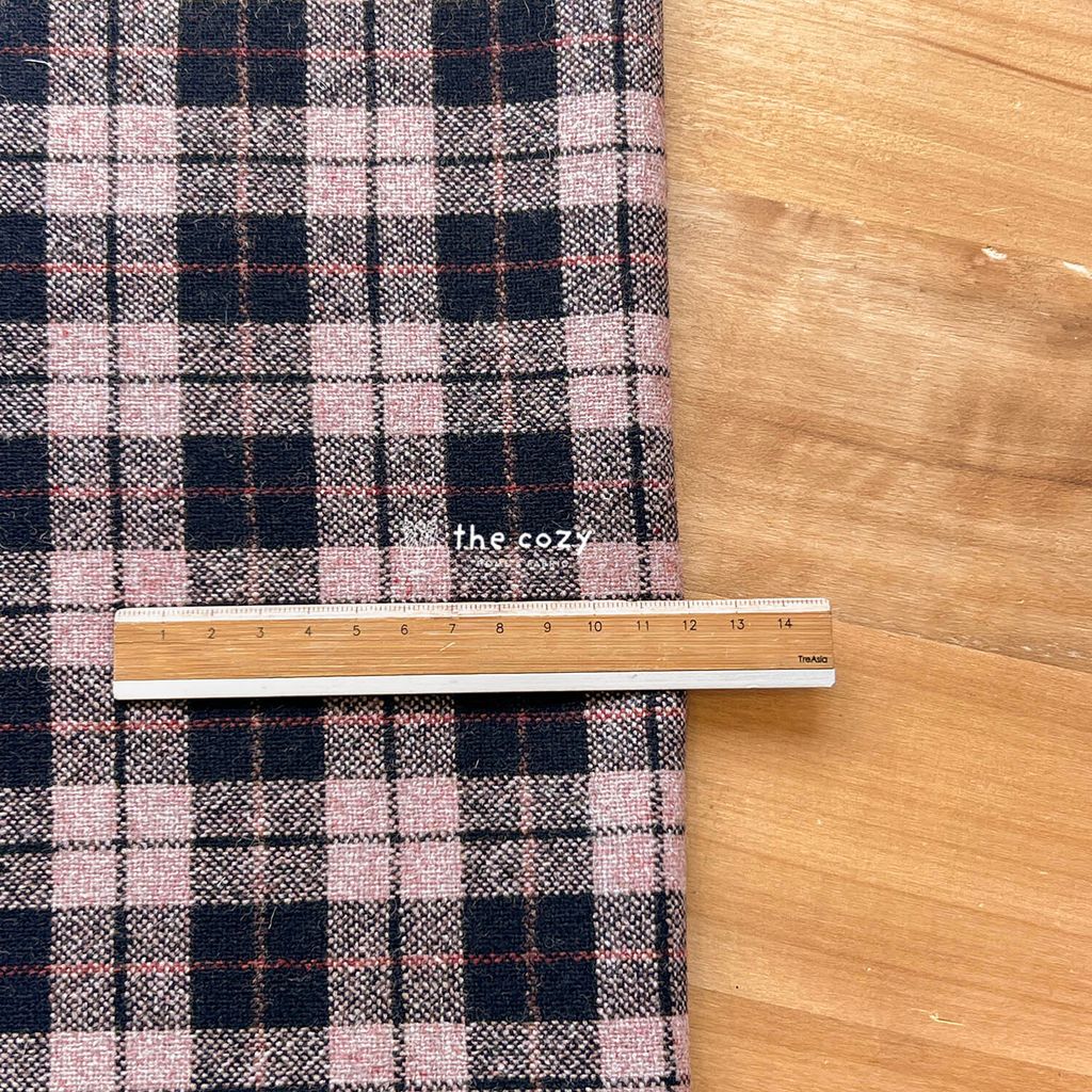日本毛料_復古格紋氣質格_粉黑格_冬季羊毛布5