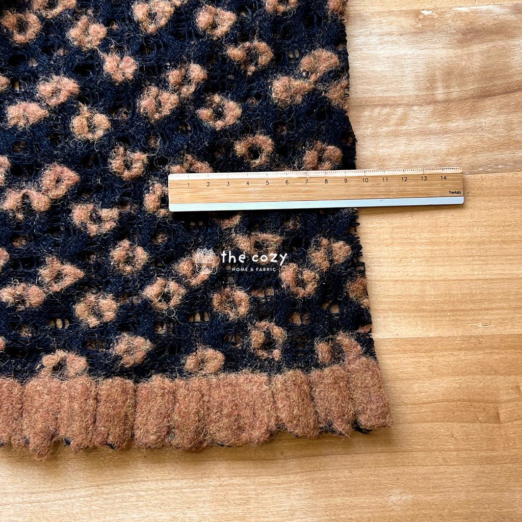 毛料布_手感柔暖圈圈花紋_焦糖咖深藍_冬季厚毛呢布5