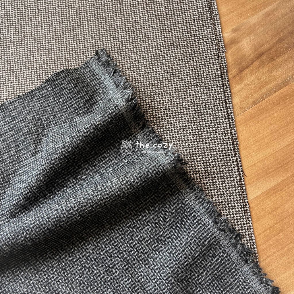 日本毛料_經典千鳥格_灰黑系_秋冬羊毛混紡布3