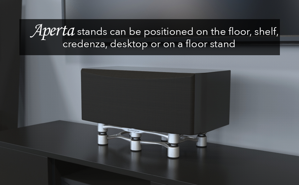 Speaker placed on Aperta Stand