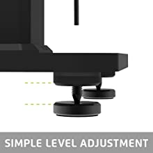 Simple level adjustment at the bottom of the speaker stand