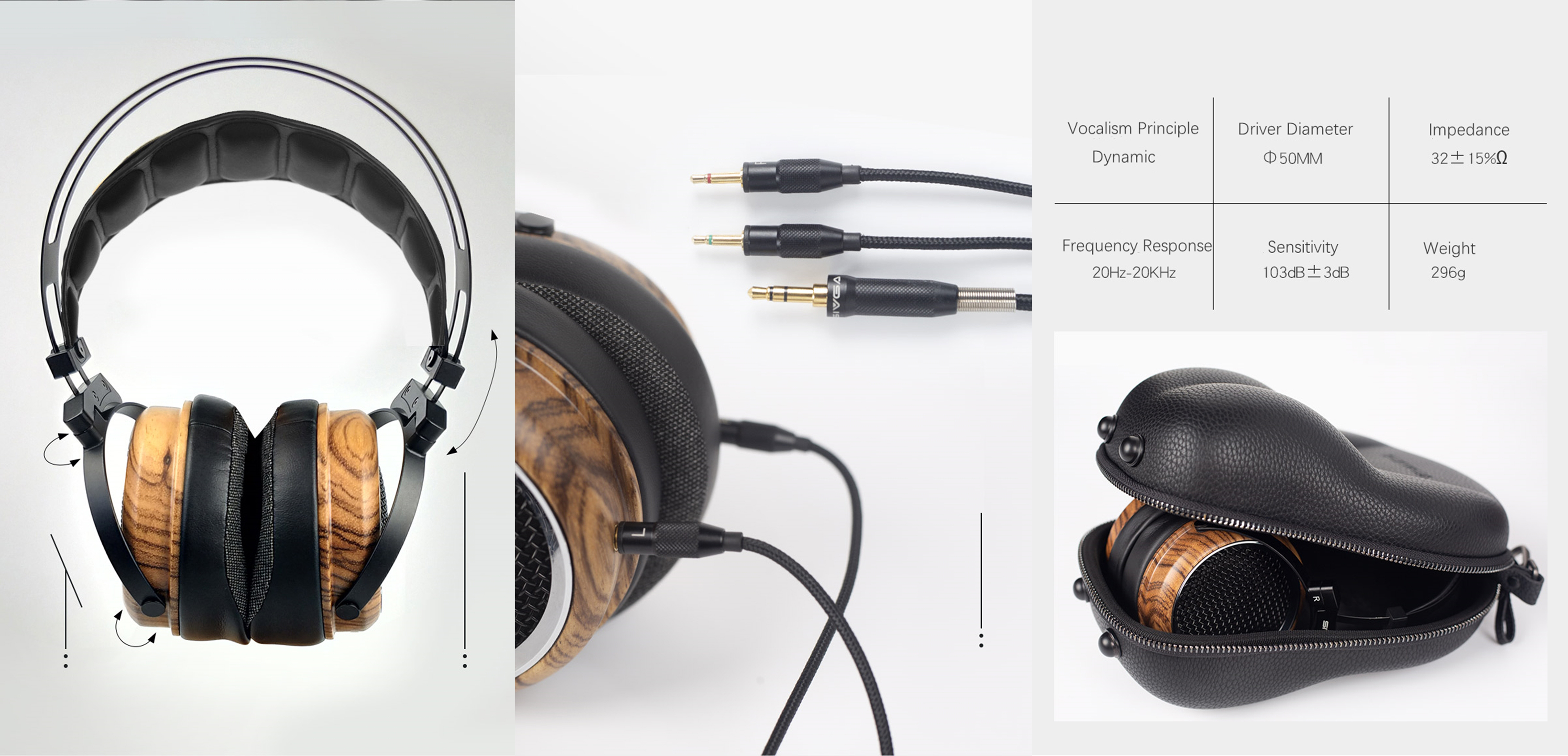 Sivga Phoenix Open-Back Over-Ear Solid Wood HiFi Headphones 15