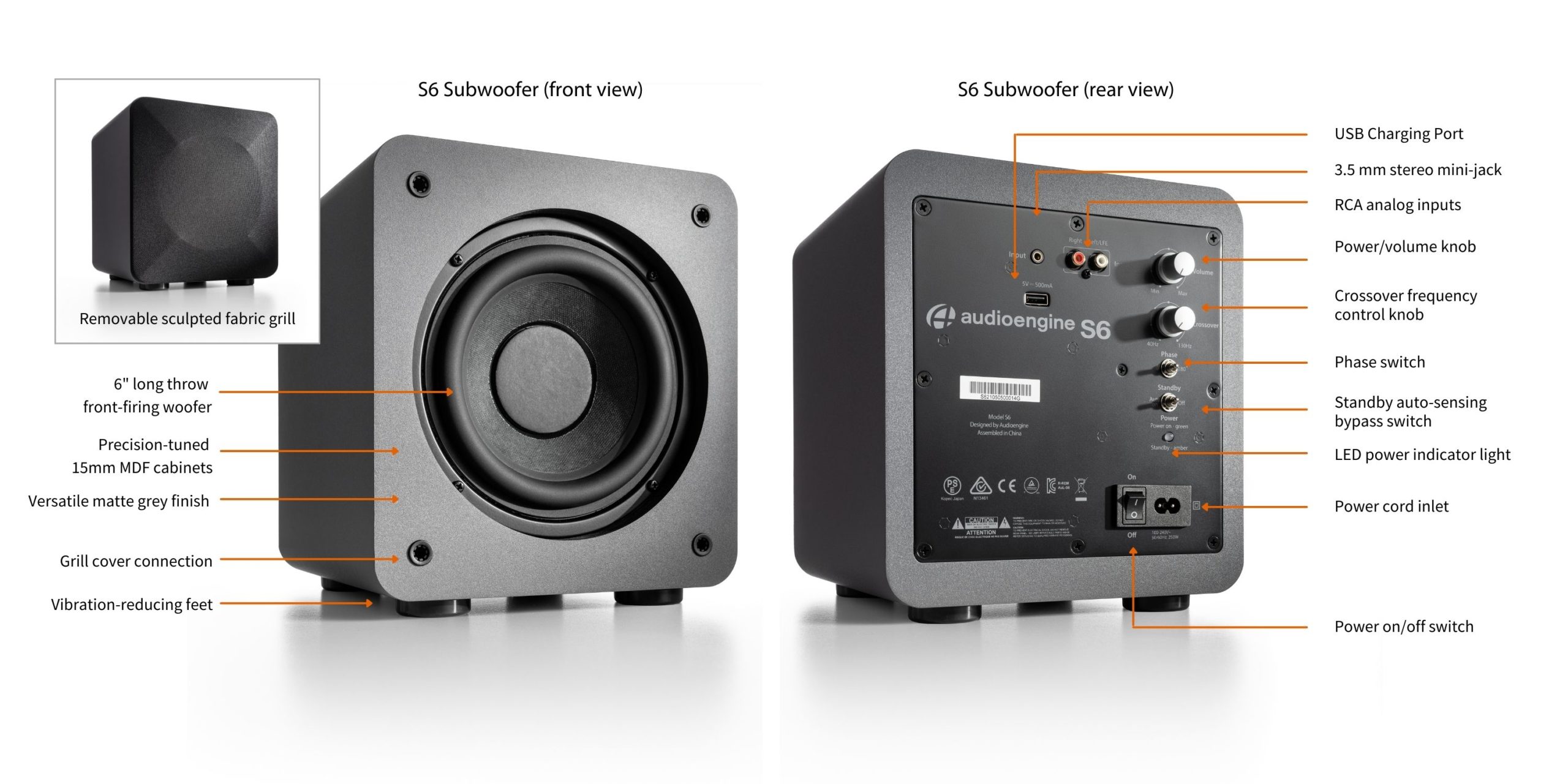 Audioengine S6 Powered Subwoofer 11