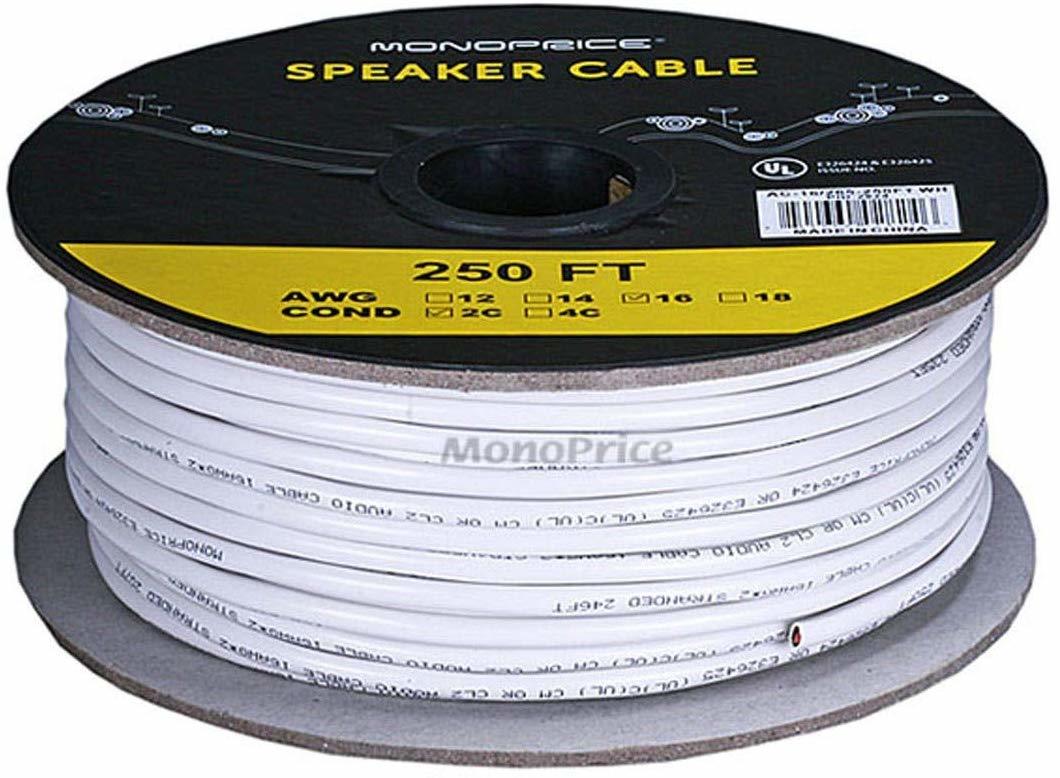 thumbnail interactive-video image 1 of 16/4 AWG CL2 Speaker Wire – 100ft, White, Copper Clad Aluminum, Indoor Pullbox 1 of 6