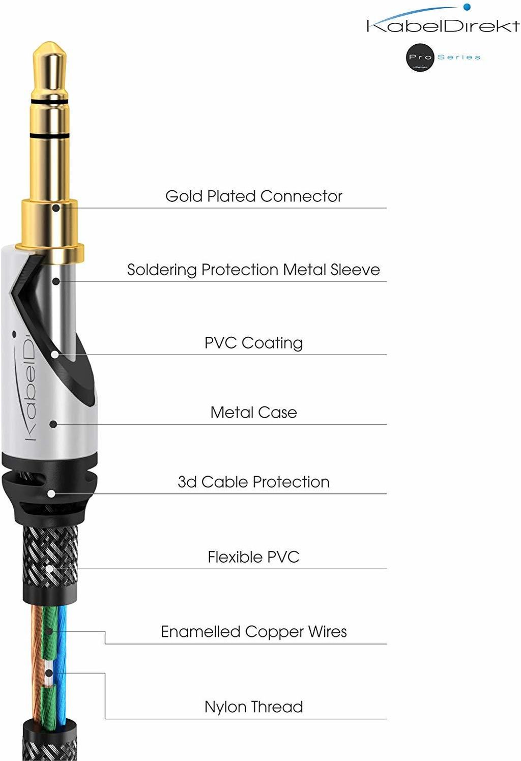 KabelDirekt Pro Series 3.5mm Aux Stereo Audio Cable Malaysia TechX