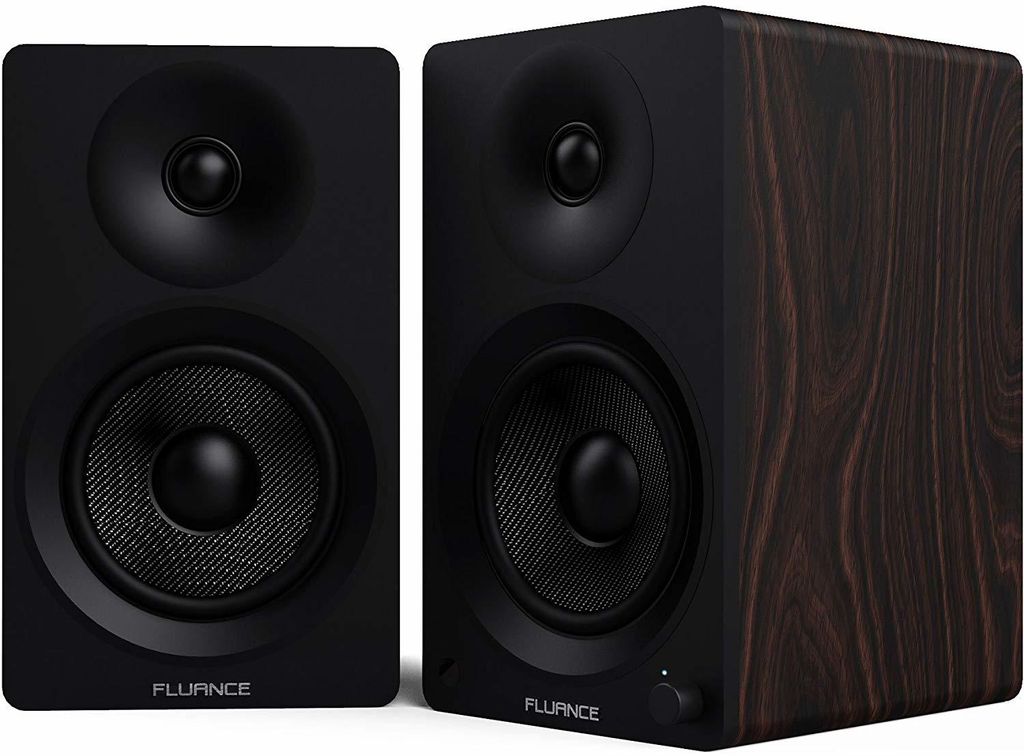 Fluance Ai40 Powered 5in Bookshelf Speakers (Black Ash) TechX