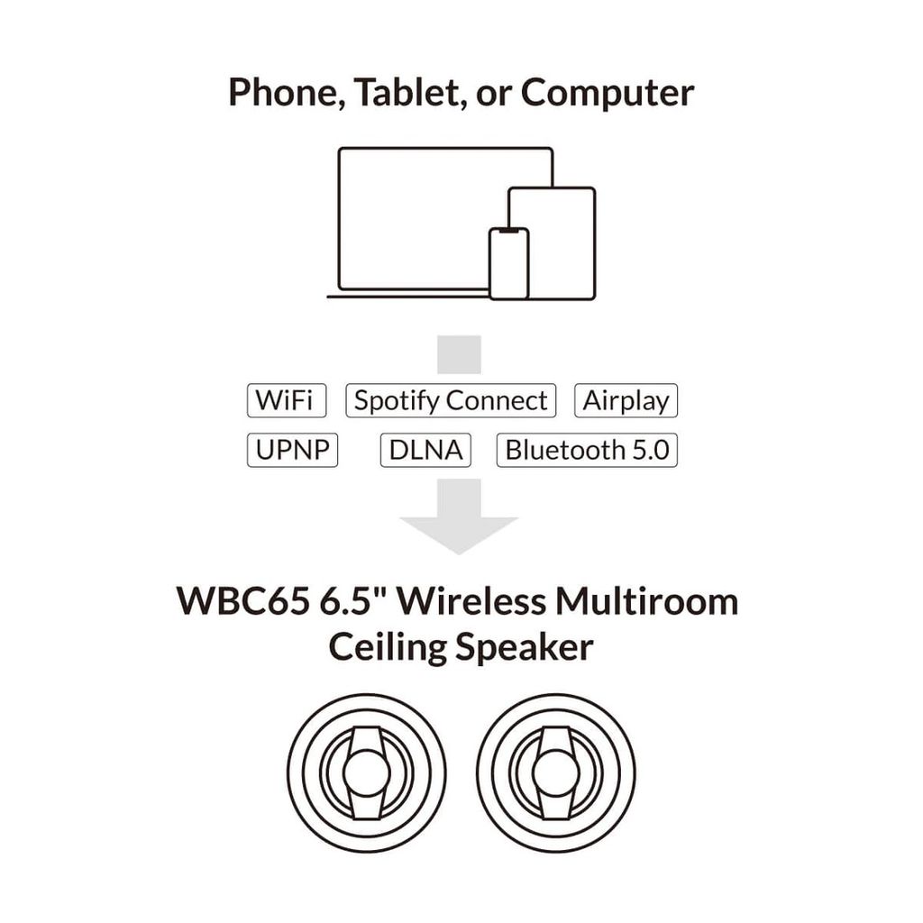 Arylic WBC65 6.5 Wireless Multiroom Ceiling Speaker 3.jpg