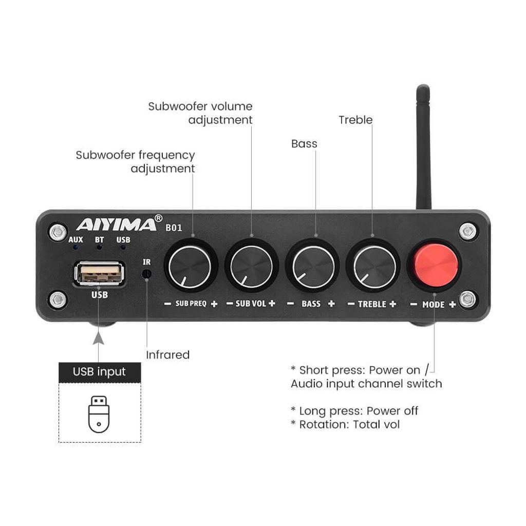 Aiyima B01 Bluetooth Amplifier with Subwoofer Output 2.jpg