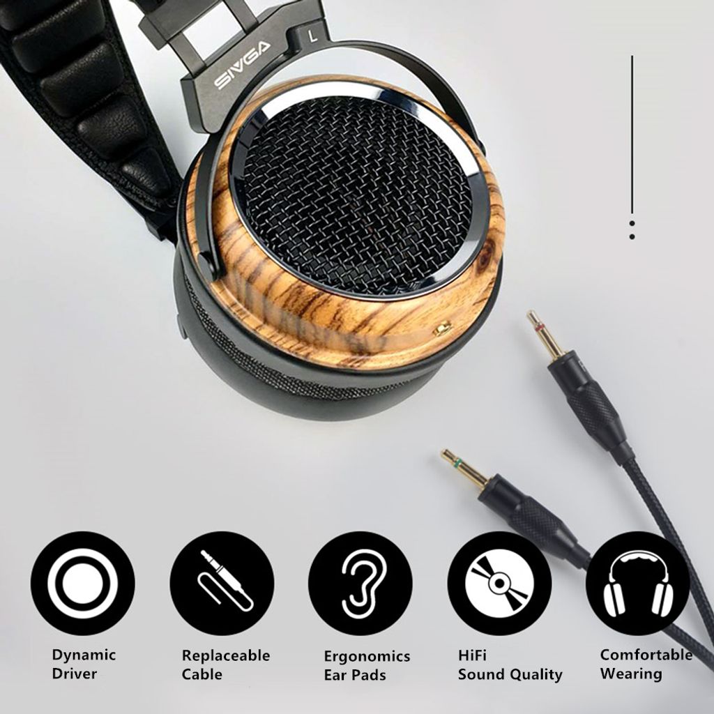 Sivga Phoenix Open-Back Over-Ear Solid Wood HiFi Headphones 7
