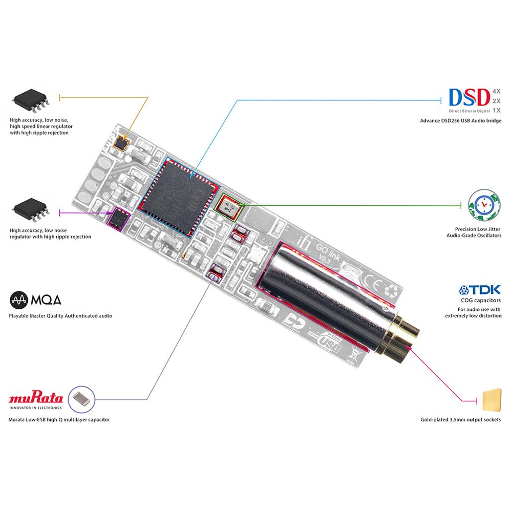 iFi Portable DAC Headphone Amp Dongle GO Link