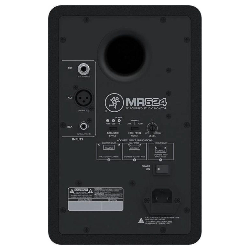 Mackie MR524 5_ 2-Way Powered Studio Monitor Kit back