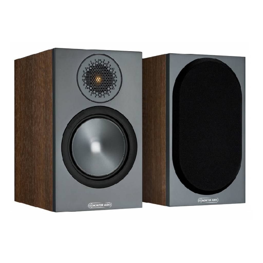 Monitor Audio Bronze 50 6G Bookshelf Speaker-SIDEGRILLWALNUT