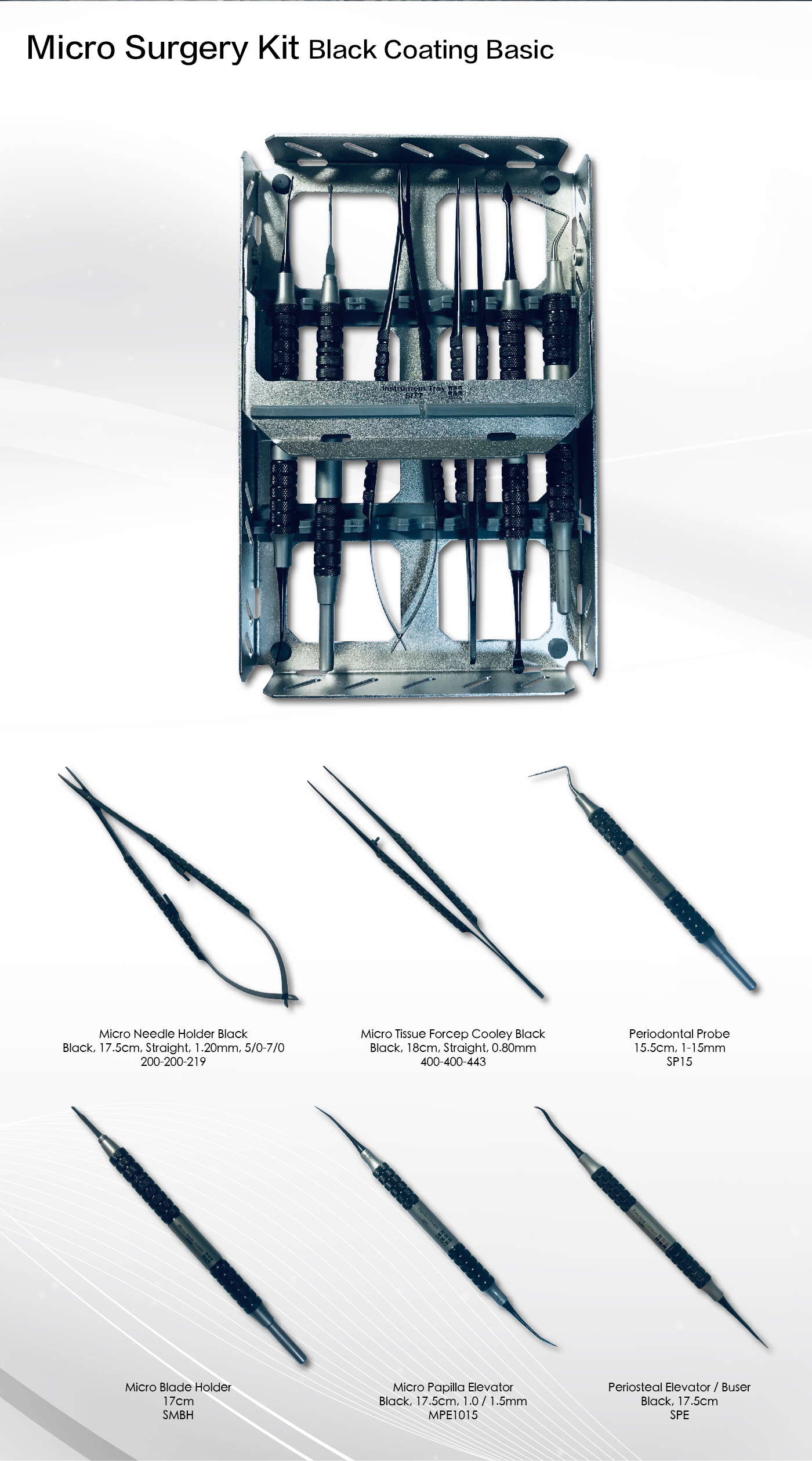 Microsurgery Kit Black Coating Basic SENKA Dental Supply
