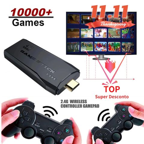Video Game Console 64G Built-in 10000 Games Retro handheld Game Console Wireless Controller Game Stick For PS1/GBA Kid Xmas Gift Y12