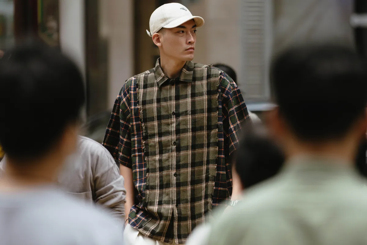 WODEN 2023 Spring & Summer Asymmetrical Check Shirt
