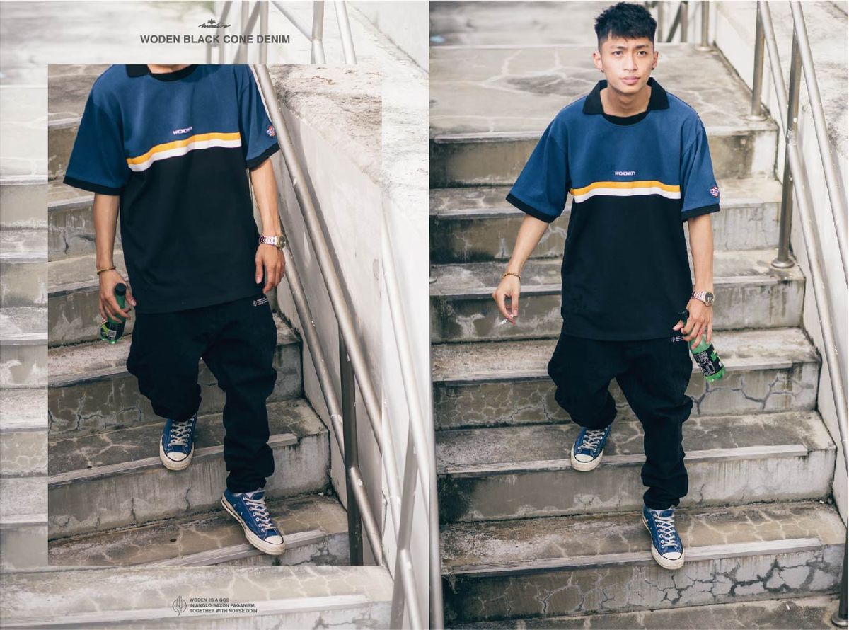 WODEN 2019 S/S WASH BLACK CONE DENIM JEANS 水洗牛仔錐形褲