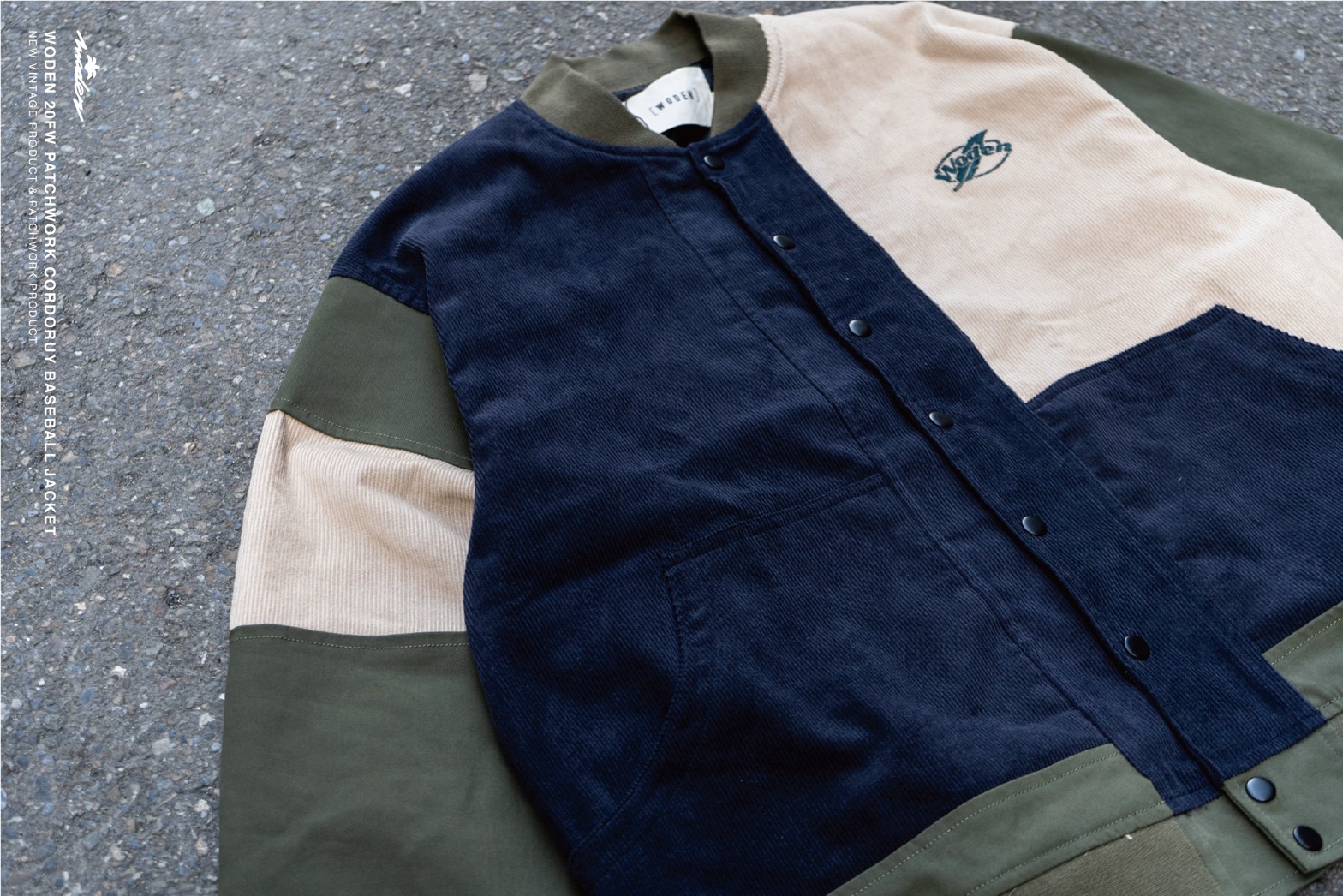 polo patchwork baseball jacket