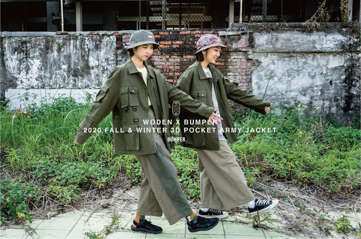WODEN X BUMPER 2020 Fall & Winter 3D Pocket Army Jacket