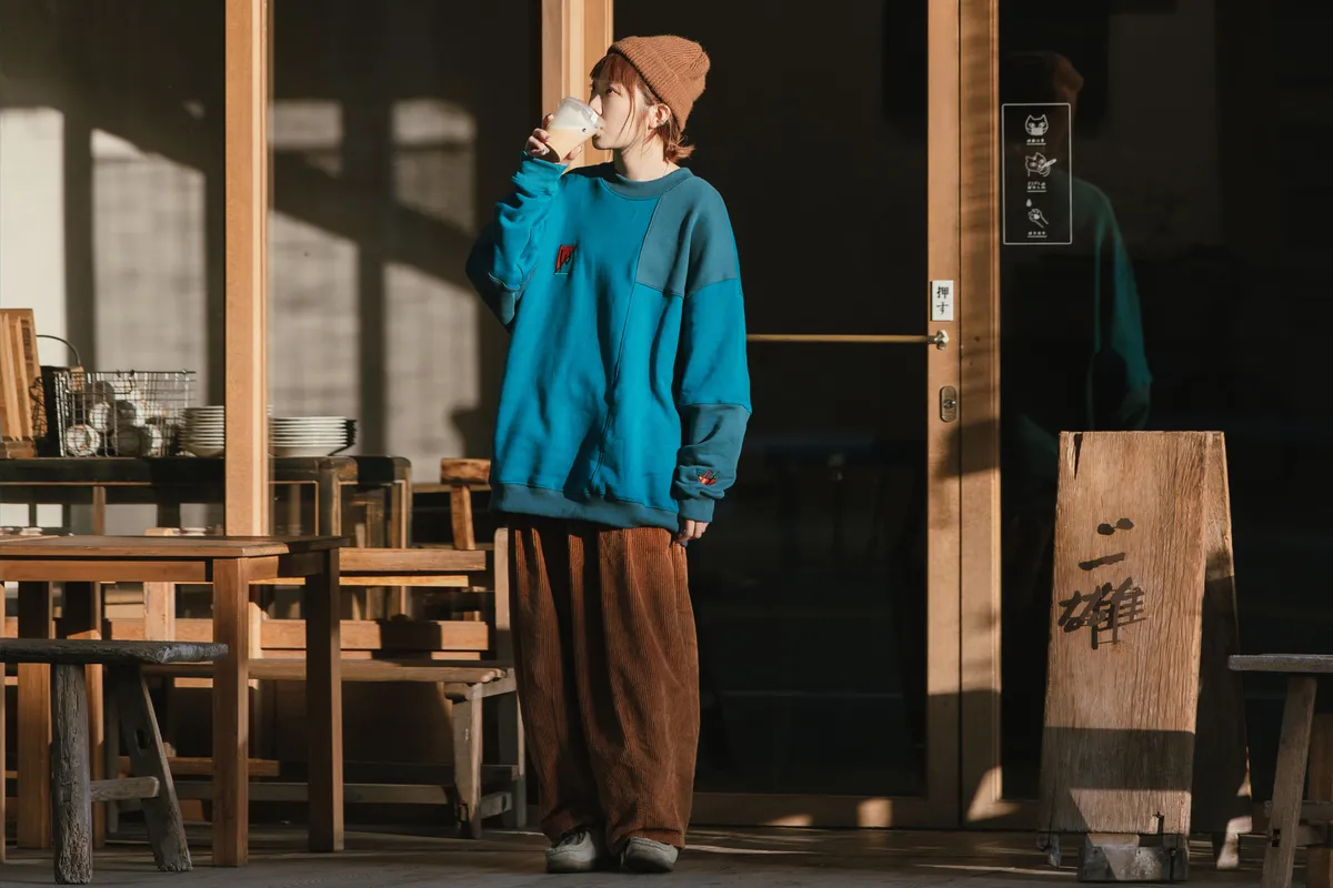 WODEN 2023 Fall & Winter Wash Patchwork sweatshirt