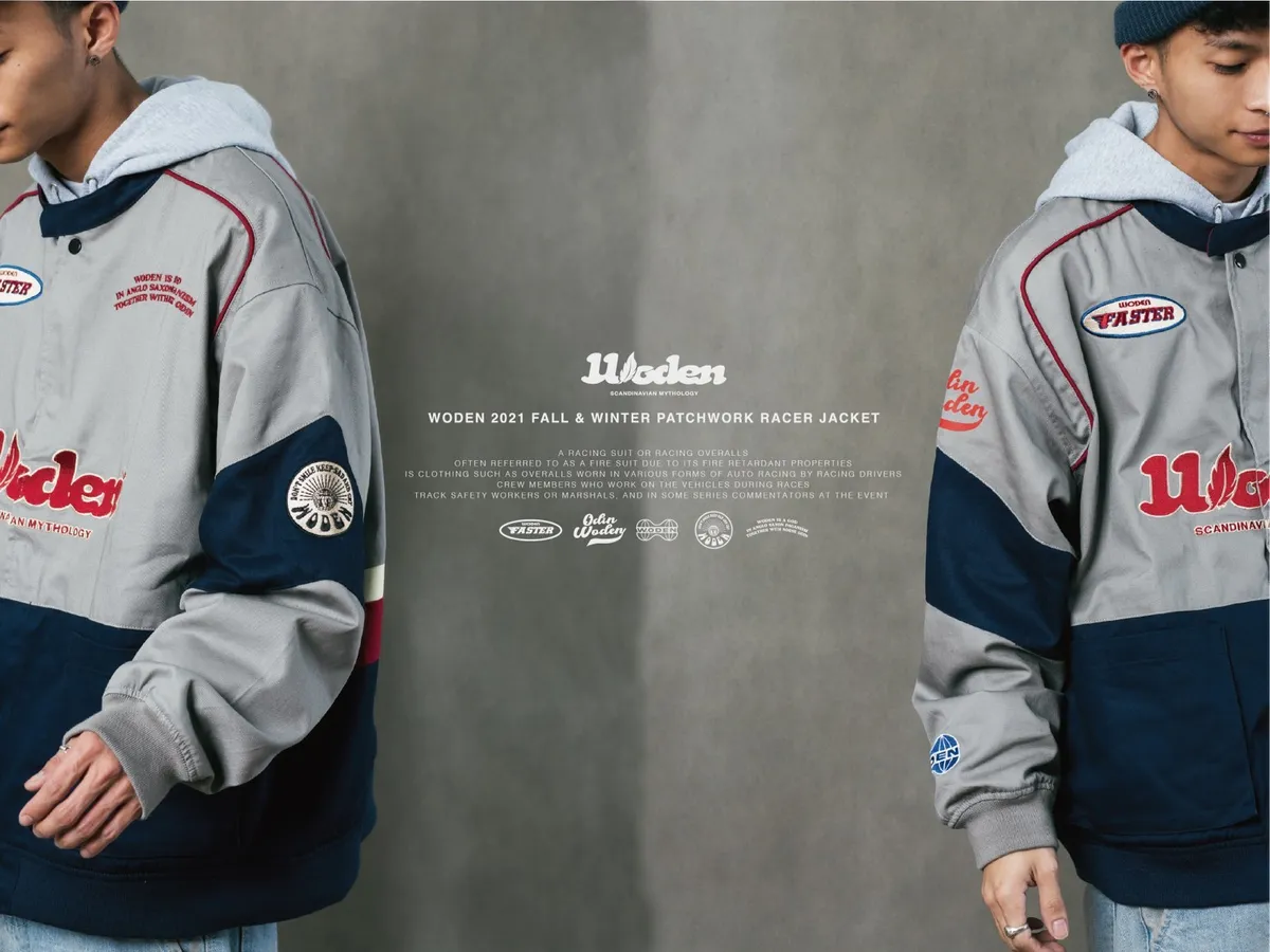 WODEN 2021 FALL & WINTER PATCHWORK RACER JACKET