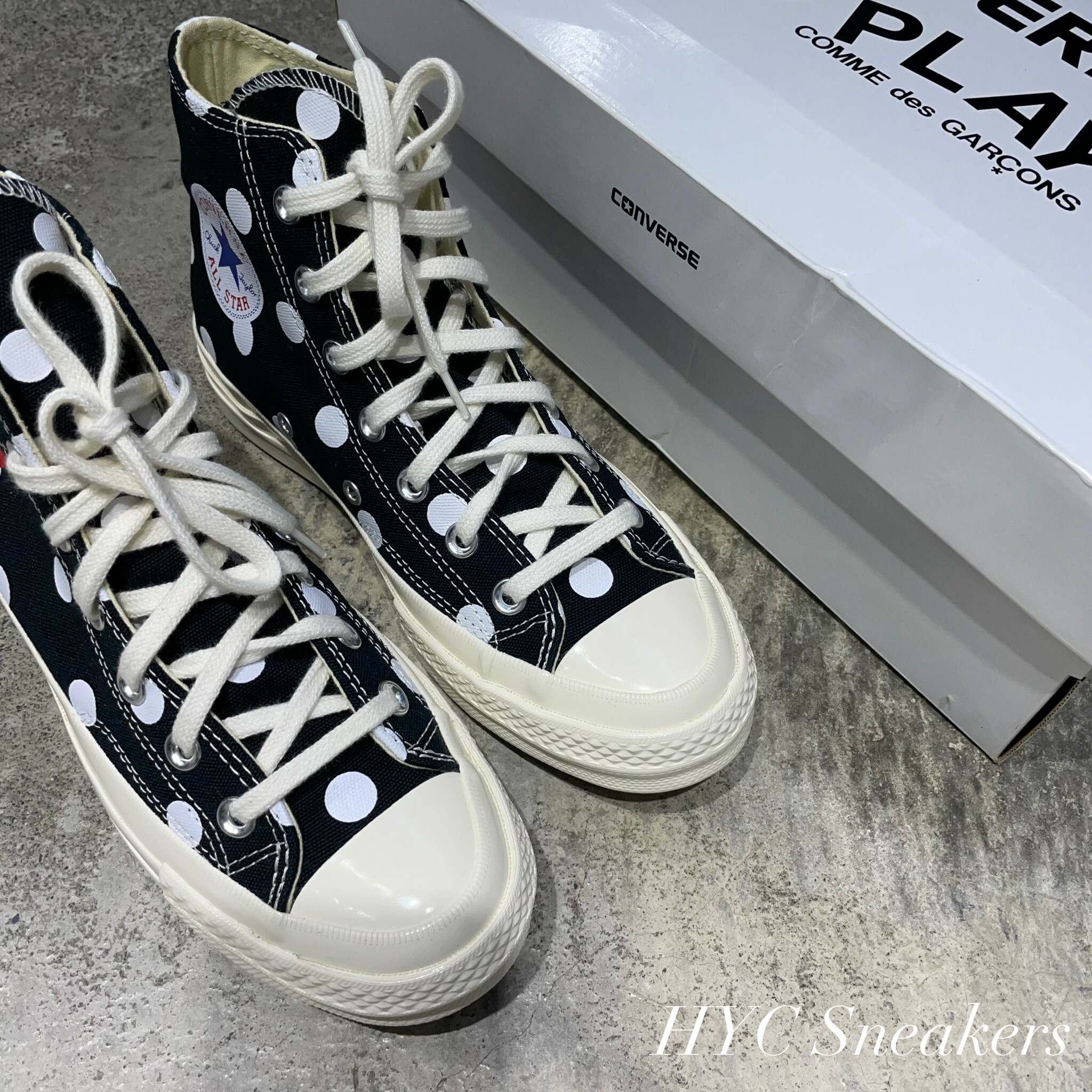 匡威Converse All Star 1970 CDG 川久保玲黑白高筒愛心波點休閒鞋男女