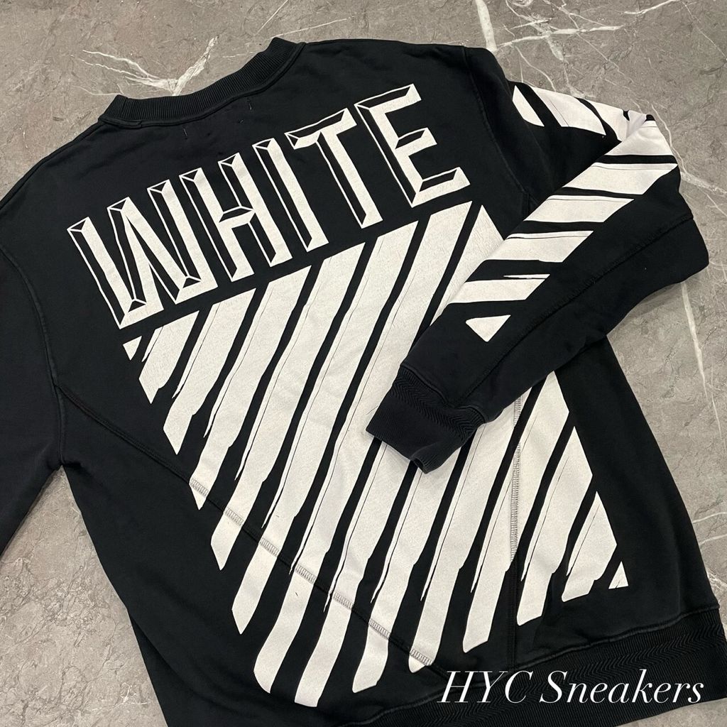 OFF - WHITE OW 斑馬線長袖衛衣服黑白上衣SIZE : XXS – HYC Sneakers