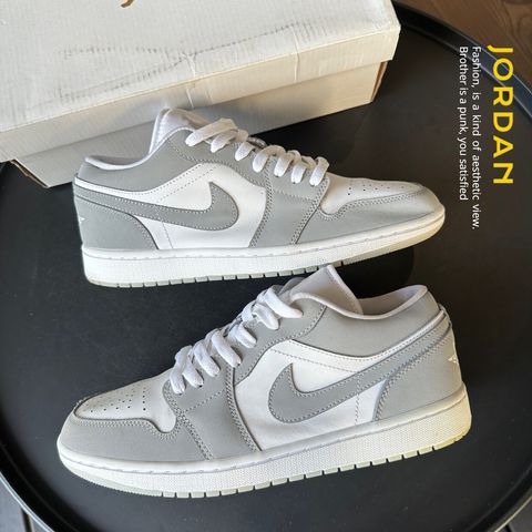 WMNS AIR JORDAN 1 LOW CITY WOLF GREY 灰白冰底28CM