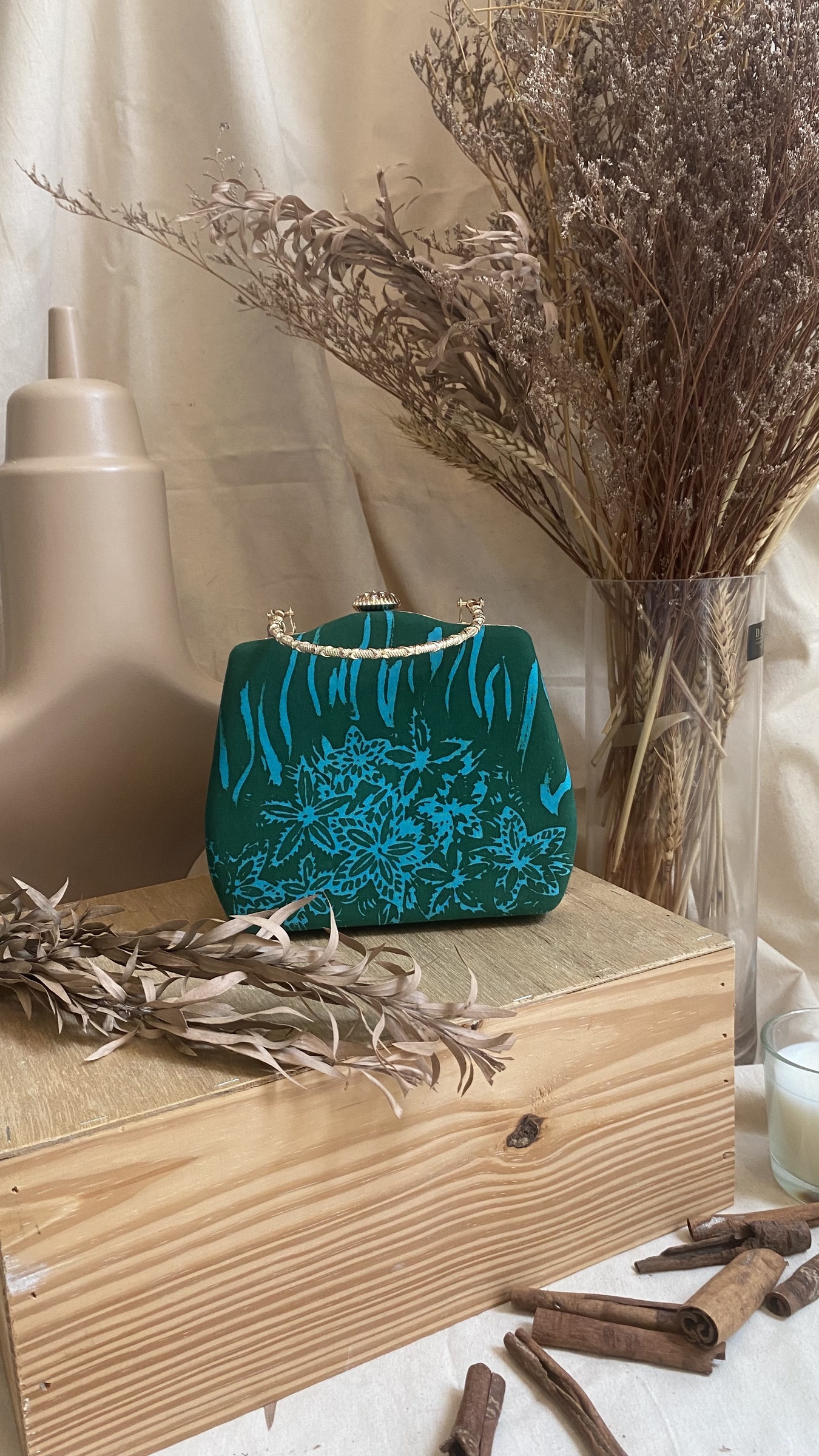 CODE 02 Batik Stamp Patterned Dinner Clutch – Yanareka