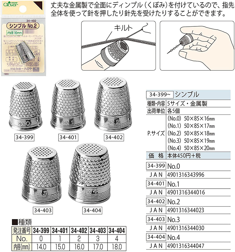 Clover可樂牌頂針器– 臺灣拼布網