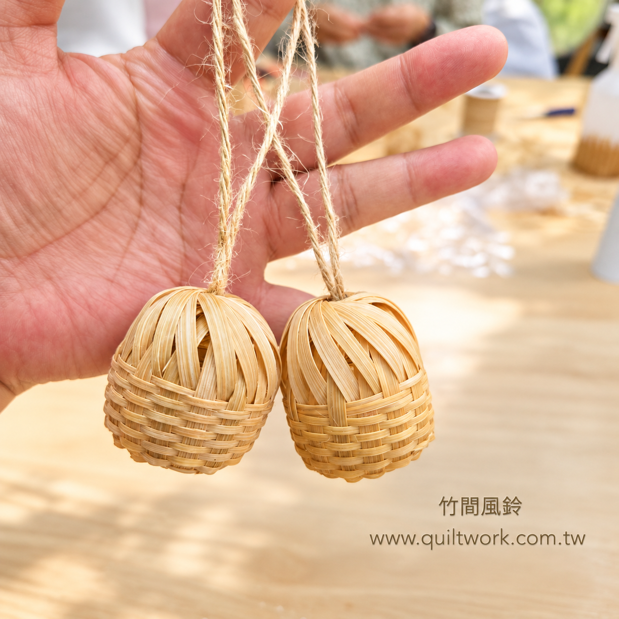 暖光手持竹編小鈴鐺