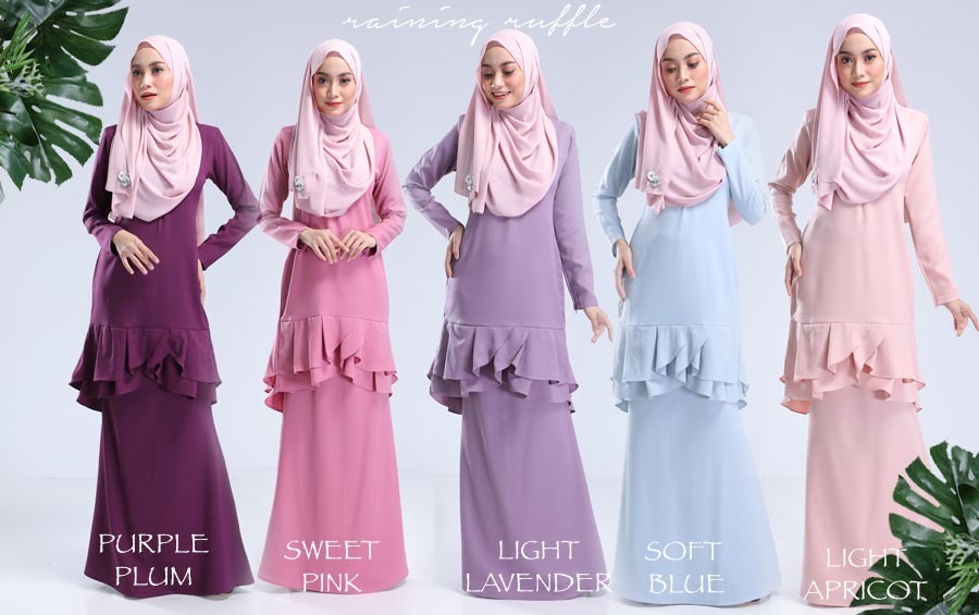 Kaili Co Baju Kurung Moden Raining Ruffle In Peach Kaili Co Baju Kurung Moden Raining Ruffle In Peach