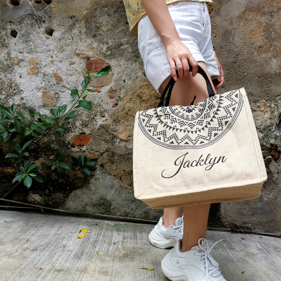 Minimalist Jute Bag | Wonder Gift Haus- Personalized Gifts