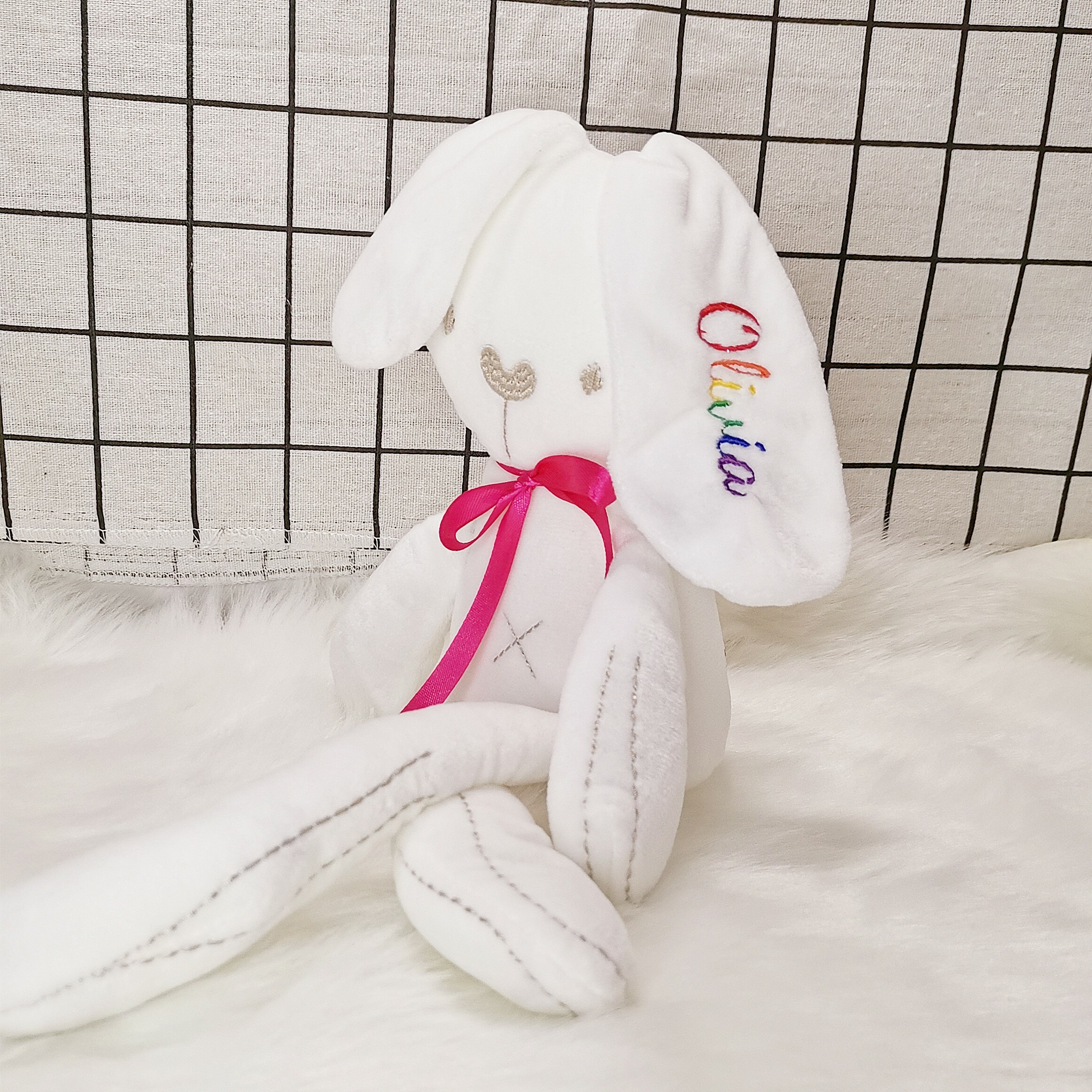 rainbow bunny plush