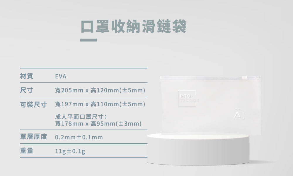  口罩收納滑鏈袋說明