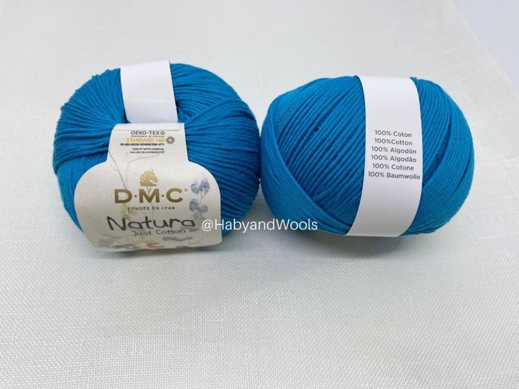 DMC Natura Yarn, 100% Cotton, Blue Knight N53, 9x9x7 cm