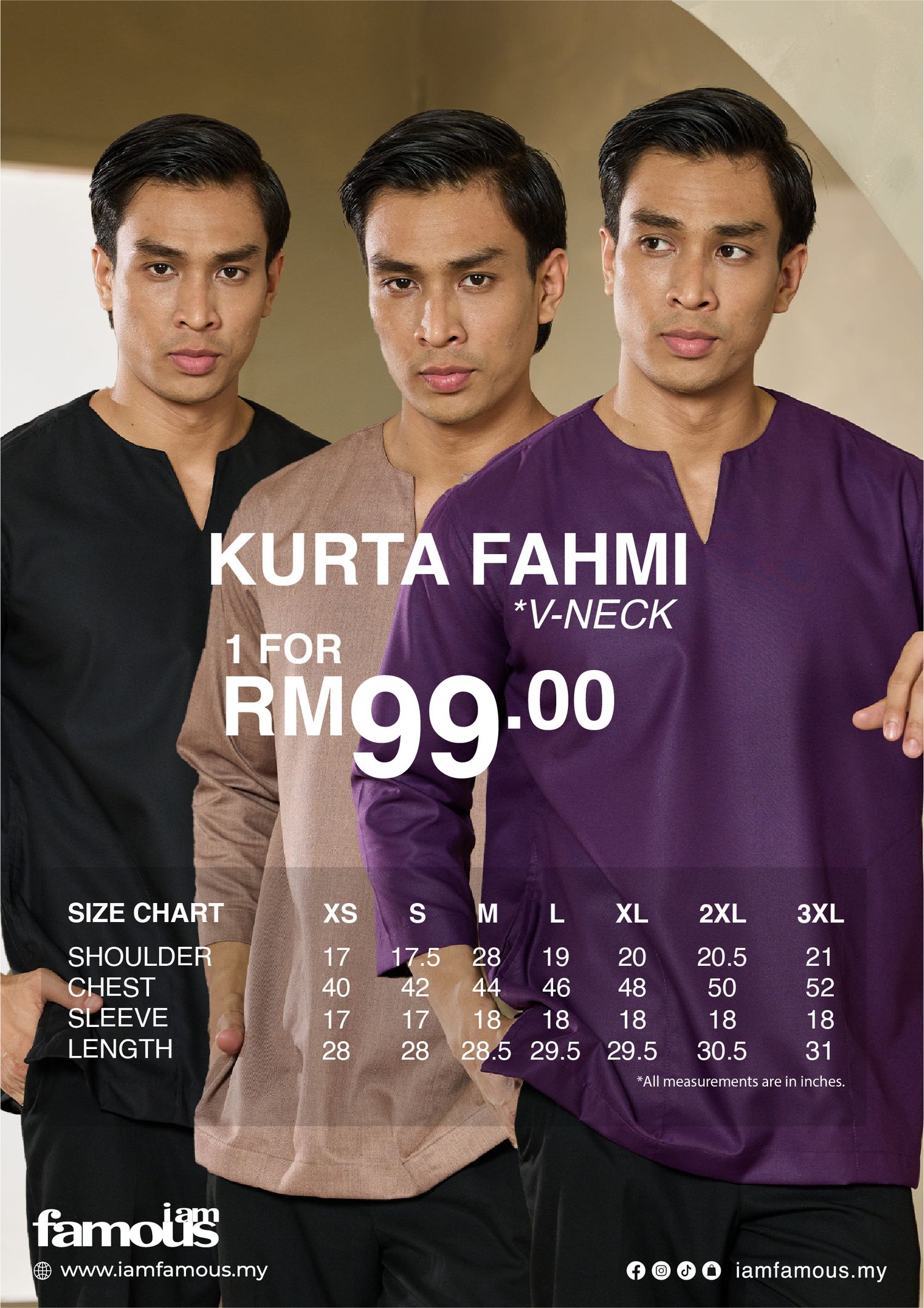 iamfamous.my | KURTA FAHMI V NECK