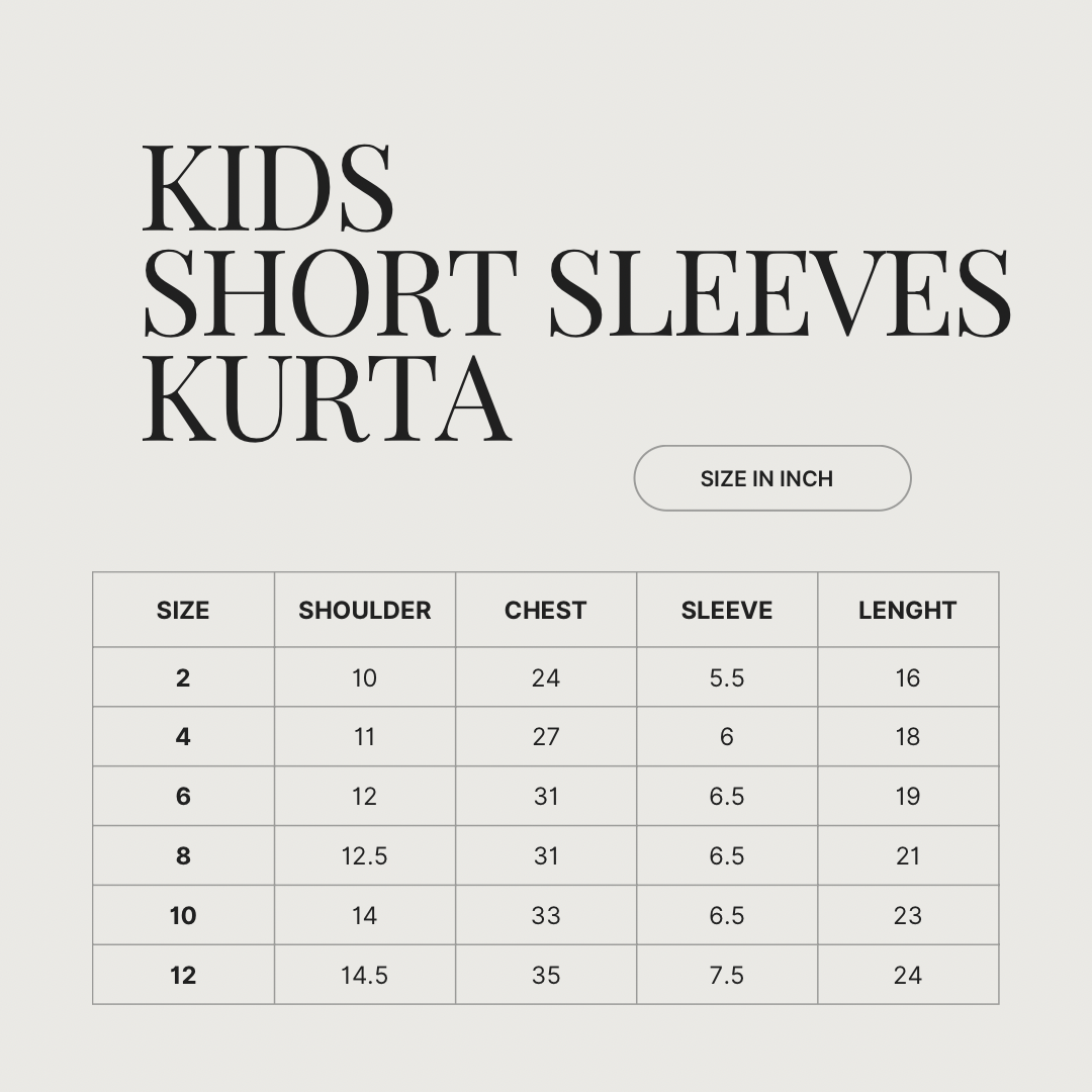KIDS SHORT SLEEVES KURTA