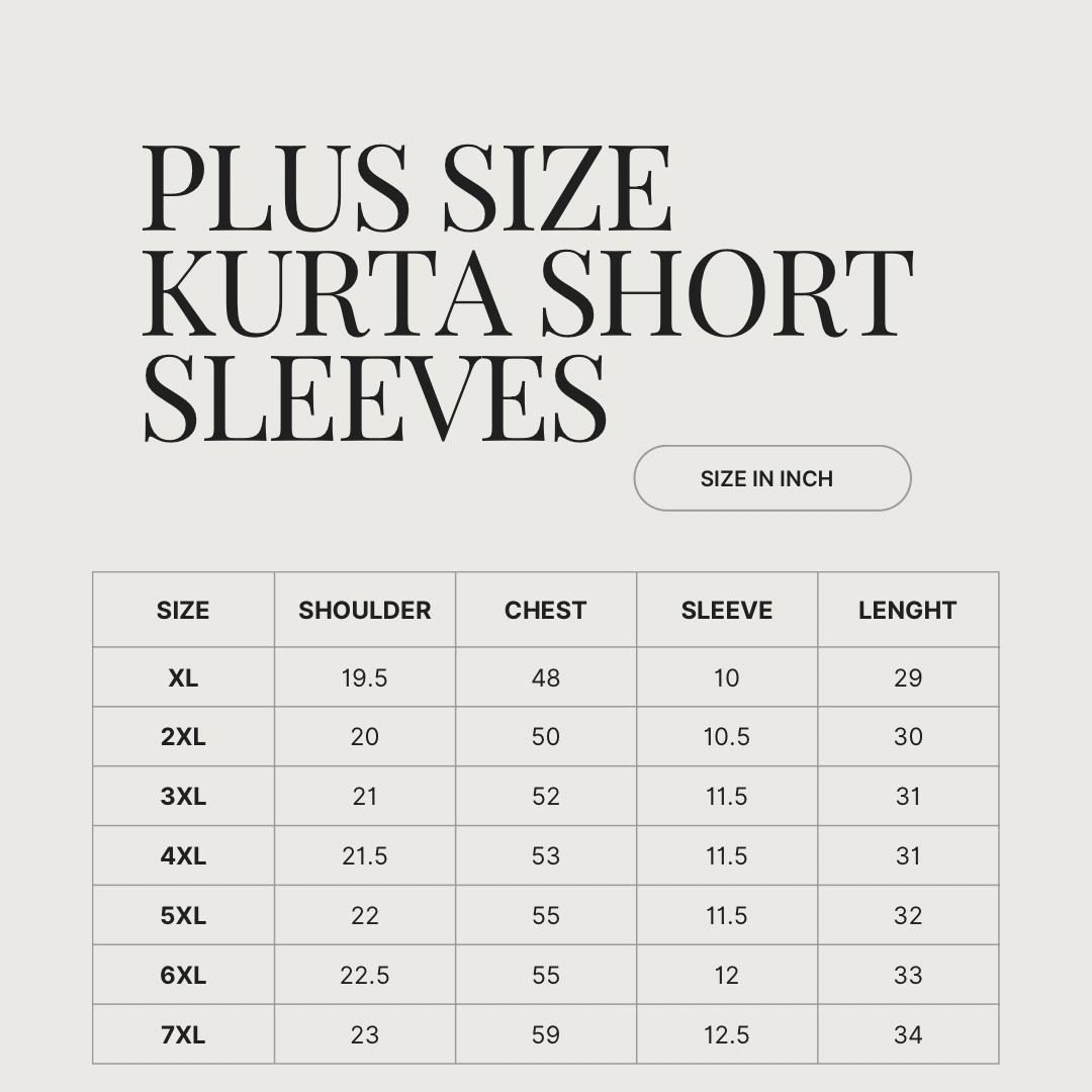 PLUS SIZE KURTA SHORT SLEEVES