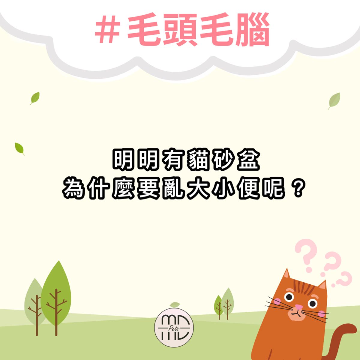 #毛頭毛腦|明明有貓砂盆,為什麼要亂大小便呢?