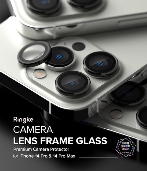 Ringke Camera Lens Frame Glass Compatible with Samsung Galaxy S23 Ultra Camera Lens Protector 5G, Glass Covers and Aluminum Alloy Frames - Black