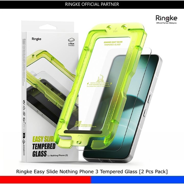 Ringke Easy Slide Nothing Phone 3 Tempered Glass [2 Pcs Pack]