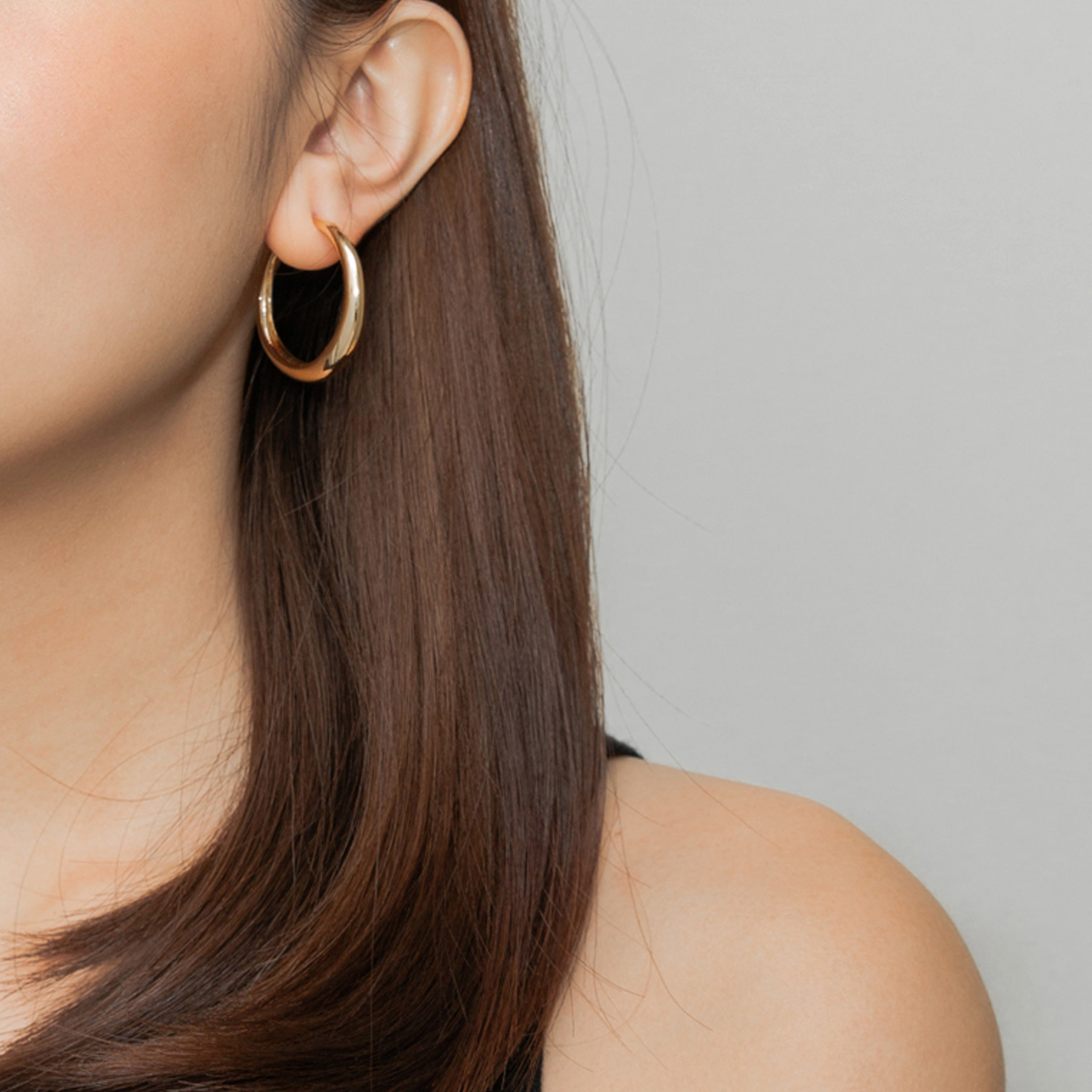 hoop earrings brass 18k gold plated