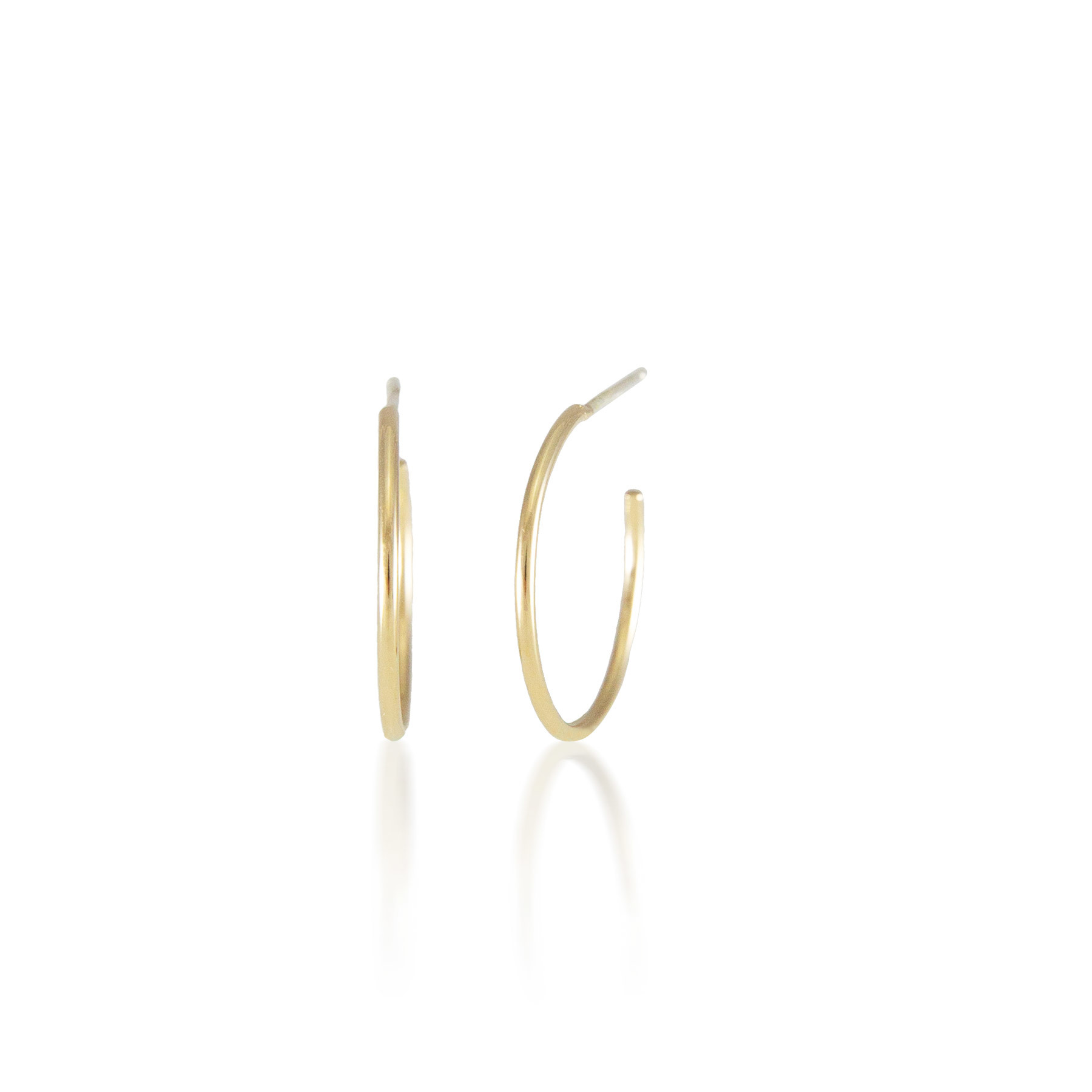 Thin Hoop Silver 18K Gold Plated Earrings (20mm)