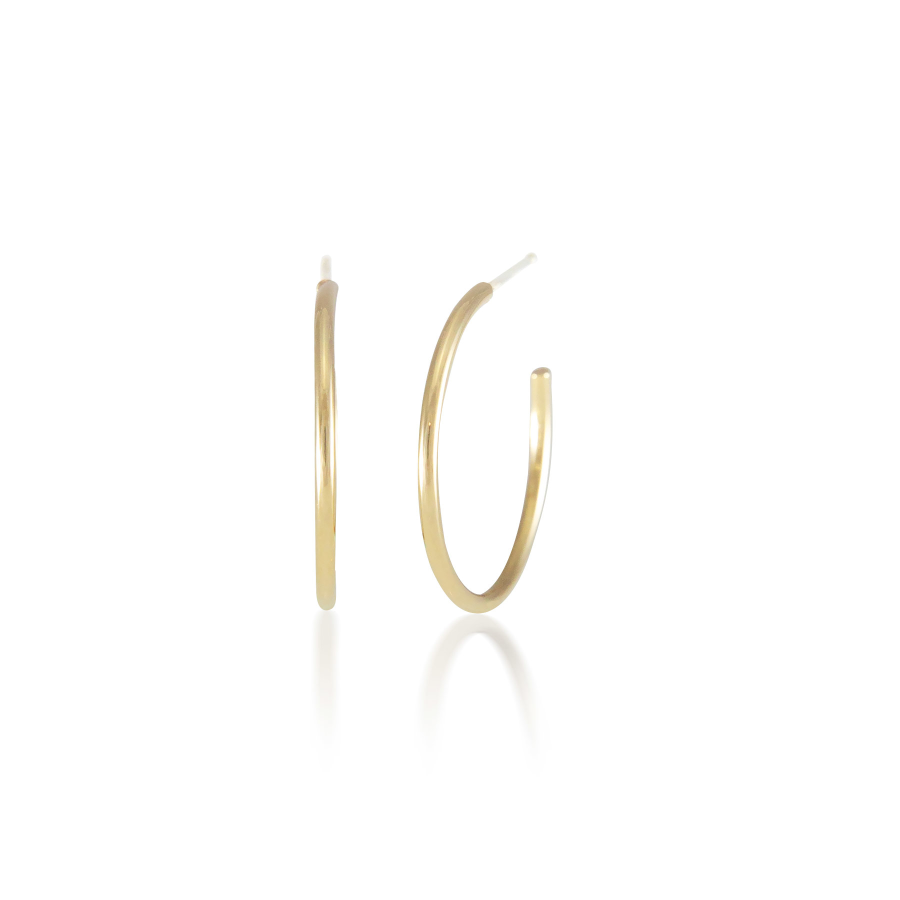 Thin Hoop Silver 18K Gold Plated Earrings (22mm)