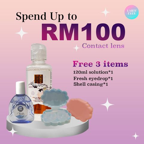 Spend up to RM100 contact lens
