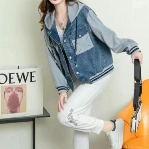 Shampoo-39-異材質拼接牛仔外套-白色. 灰色-$2480-F-01