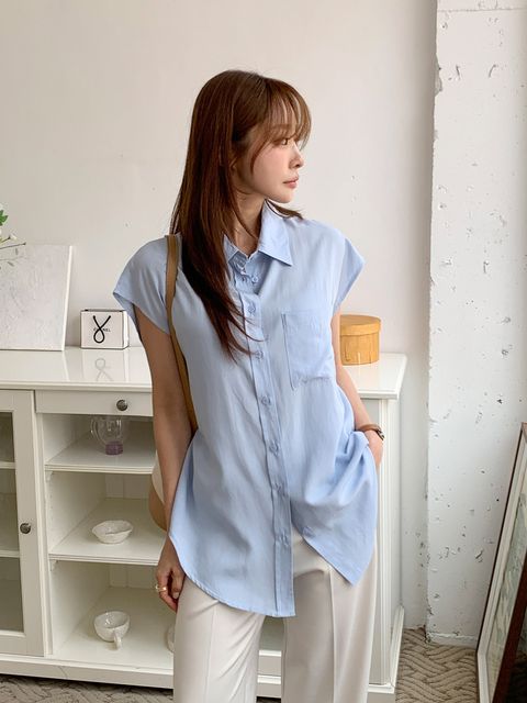 SF_FW112_7_ 小包袖翻領襯_白色黃色天藍黑色_F_$680 (1)