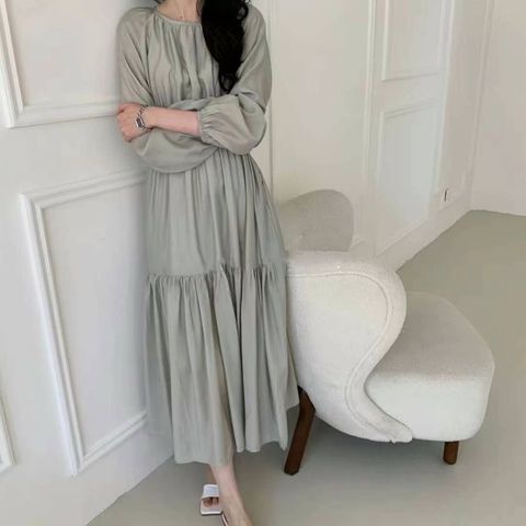 comme tu veux-36-【M21】氣質女孩抓褶洋～有內裏-黑色. 灰綠色-F-$2380-01