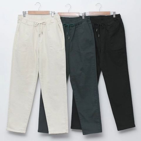 Flyup-328-22-抽繩休閒褲-奶油色. 綠色. 黑色. S. M. L. XL. XXL. XXXL-$1680-01