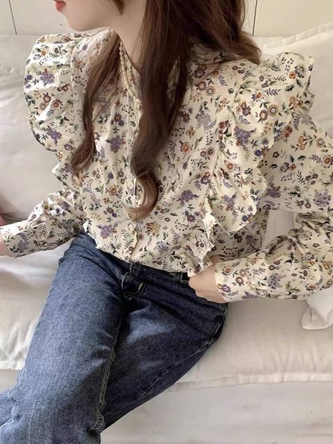 23_1018_OCT04 9566_38_甜美荷葉滾邊碎花衫_象牙白_F_$880  (1)